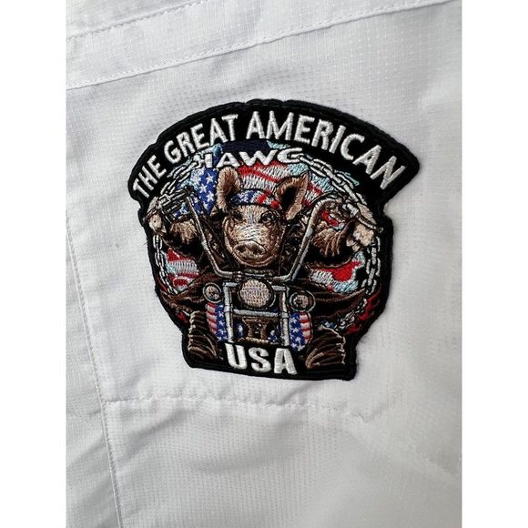 Harley-Davidson "The great American Hawg" Men's White Button up 2XL - Picture 6 of 9
